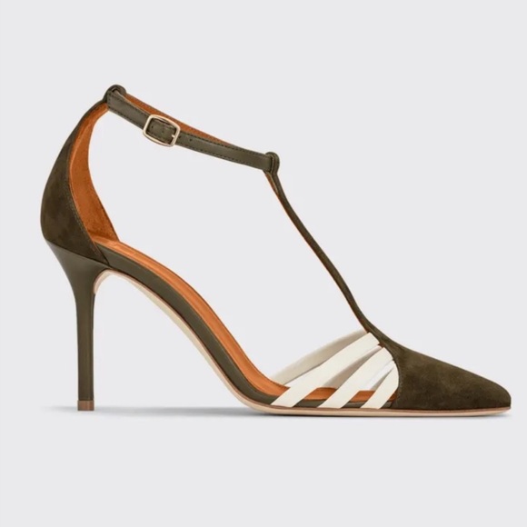 Malone Souliers 85mm Suede T Strap Ila Pump 7.5 - Picture 2 of 5